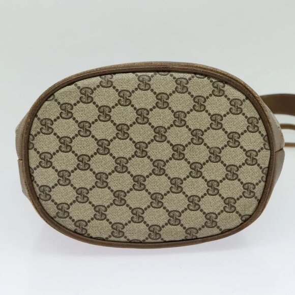 GUCCI GG Supreme Web Sherry Line Shoulder Bag PVC Beige Gold Auth - Picture 6 of 13